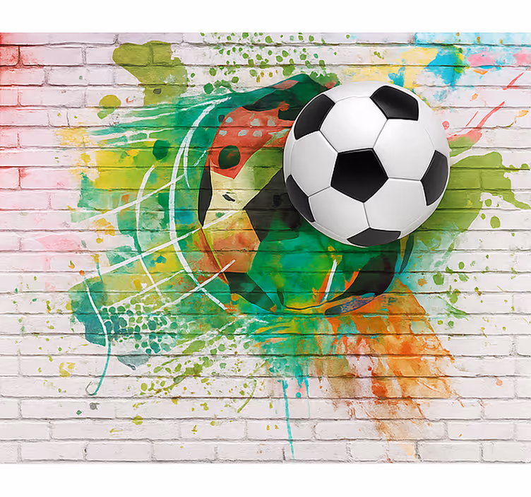 Fototapete Jugendzimmer mehrfarbiger fußball - TenStickers