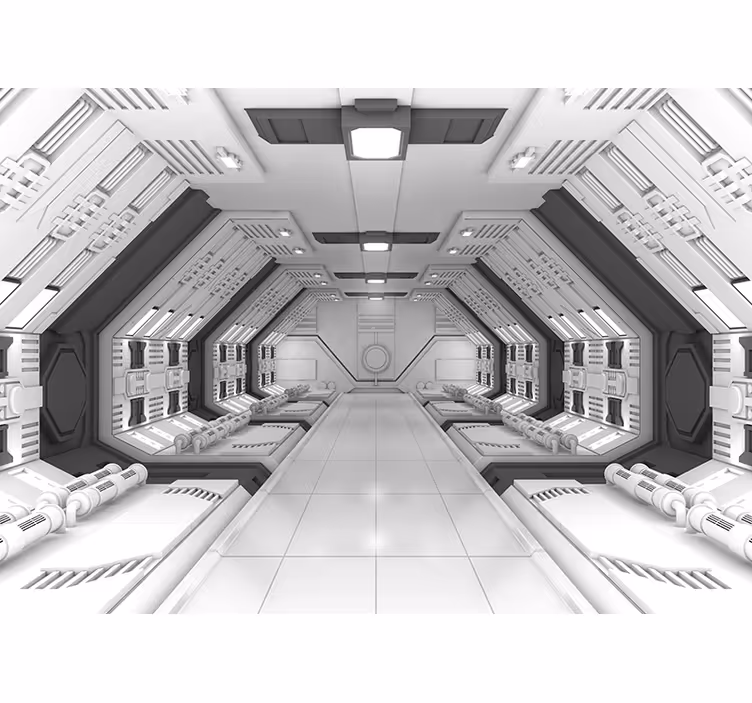 Fototapete 3D futuristischer flurinnenraum - TenStickers