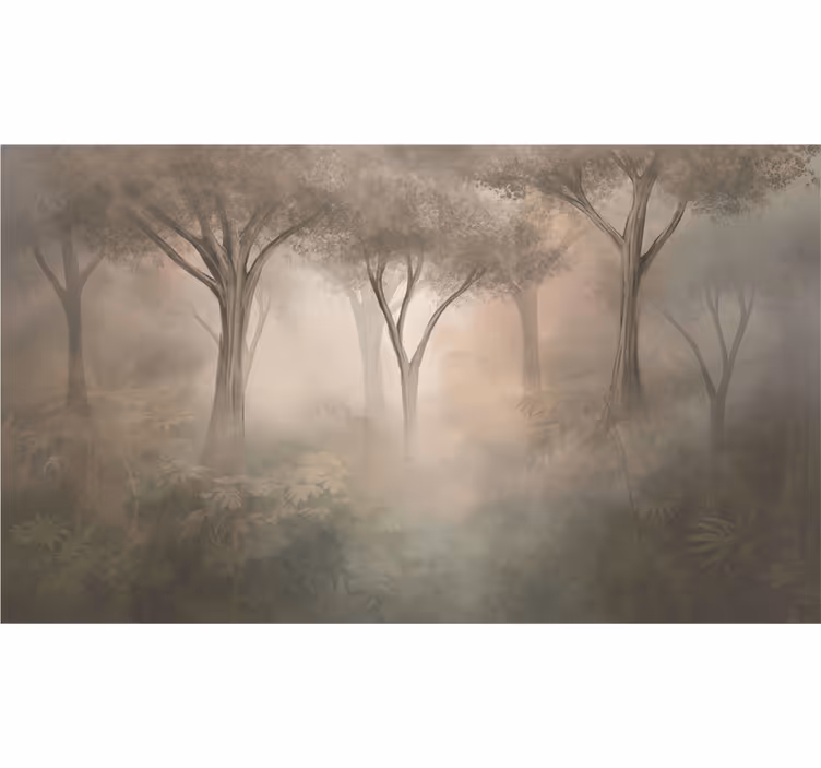 Fototapete wald nebelige sepia wälder - TenStickers