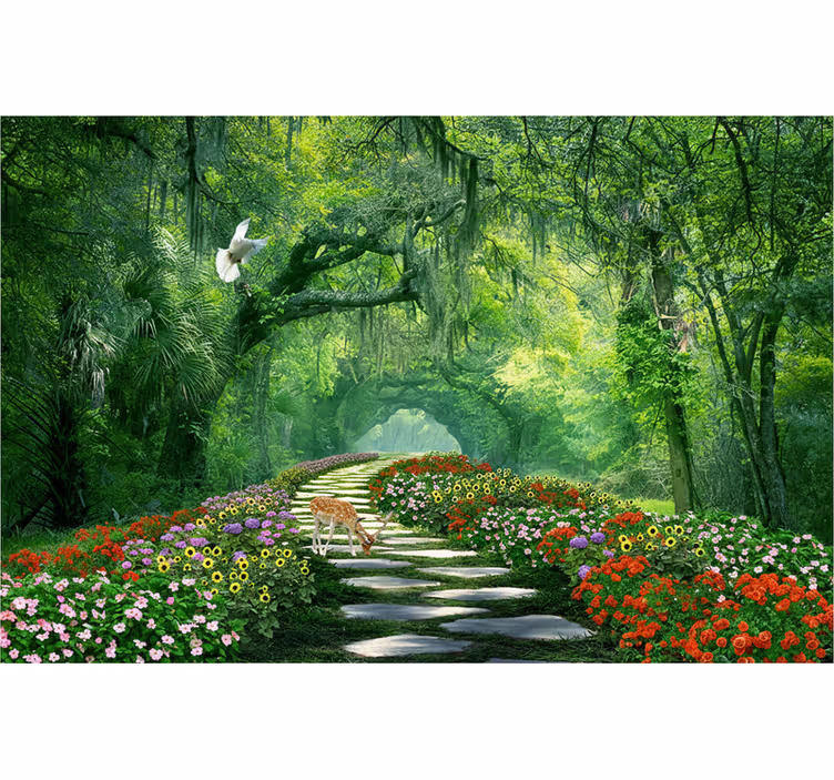 Fototapete wald surrealer waldweg - TenStickers