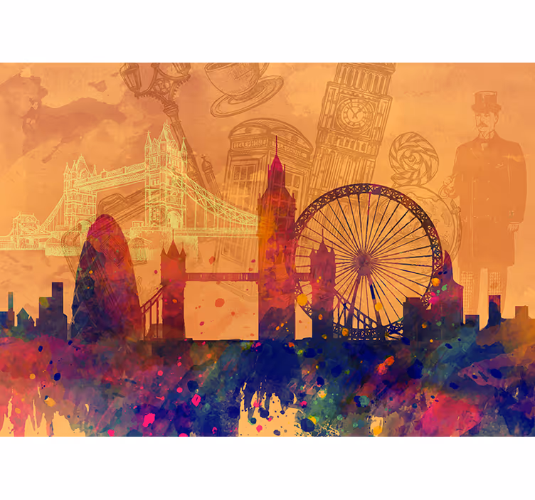 Fototapete Städte historische skyline-silhouette - TenStickers