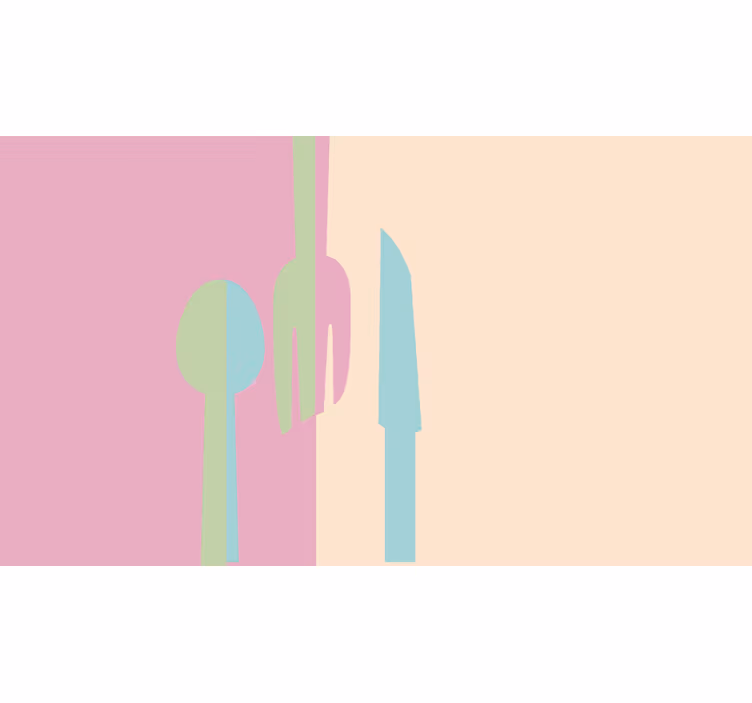 Fototapete küche mit utensilien in pastellfarben - TenStickers