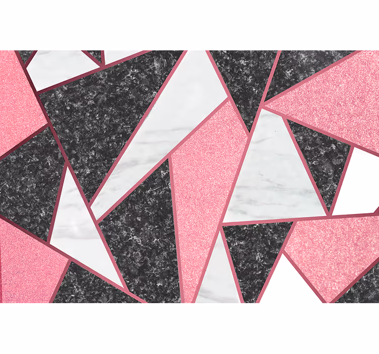 Fototapete küche in pink und grau geometrische formen - TenStickers