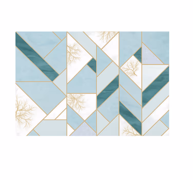 Fototapete küche aqua geometrisches muster - TenStickers