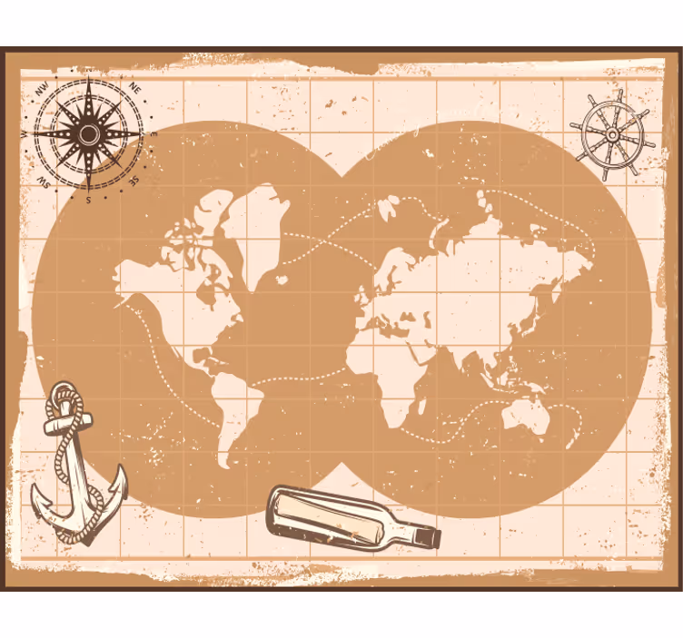 Fototapete beige und elegantes weltkarten mauspad - TenStickers