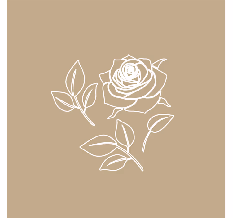 Fototapete beige mit detailliertem rosenmuster - TenStickers