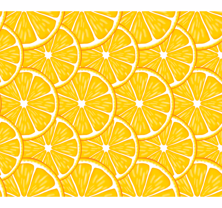 Fototapete gelb mit orangefarbenem muster - TenStickers