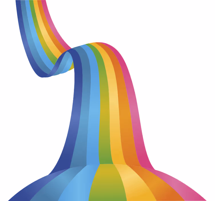 Fototapete weiß mit regenbogenwelle - TenStickers