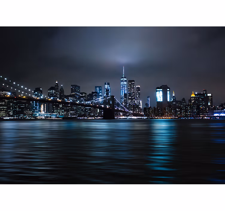 Fototapete schwarz urbanes nachtpanorama - TenStickers