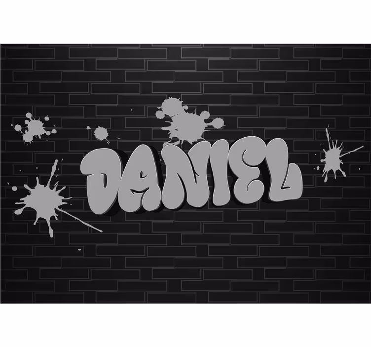 Fototapete schwarz mit namensgraffiti - TenStickers