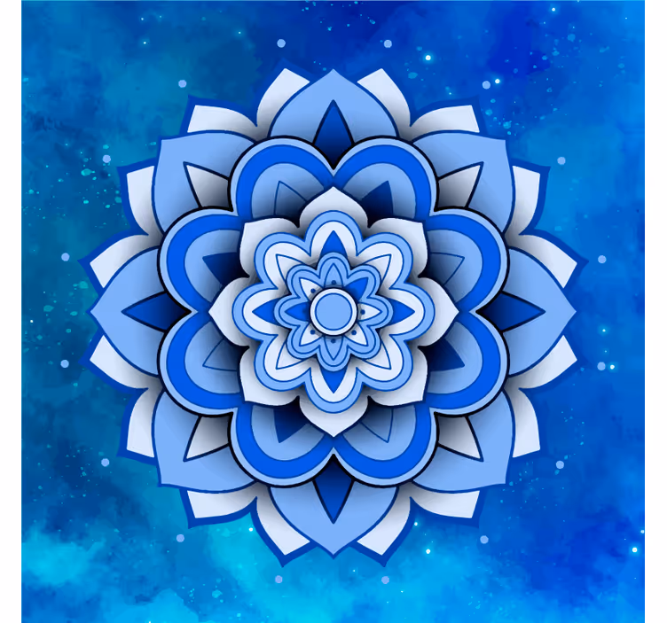 Fototapete blau mandala florales design - TenStickers