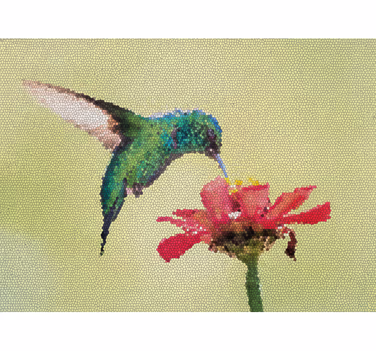 Fototapete eingang bunte vogelmosaik - TenStickers