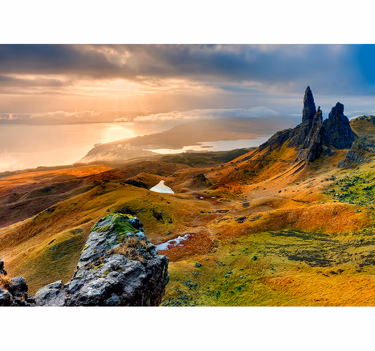 Fototapete Landschaft hochland sonnenaufgang - TenStickers