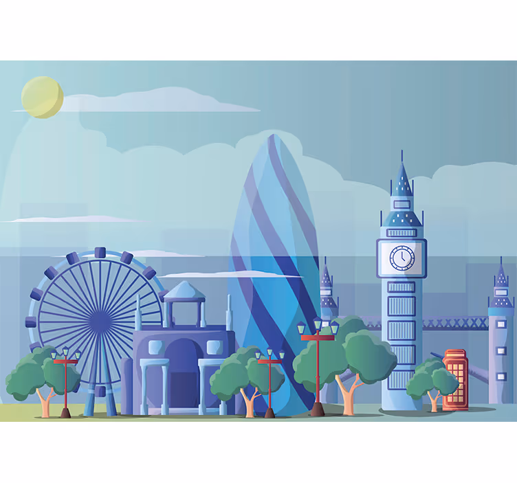 London blaue Kinderzimmer Fototapete - TenStickers