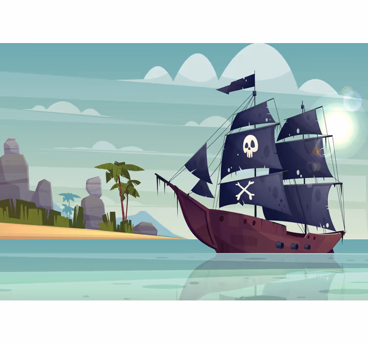 Fototapete Schlafzimmer Piratenschiff - TenStickers