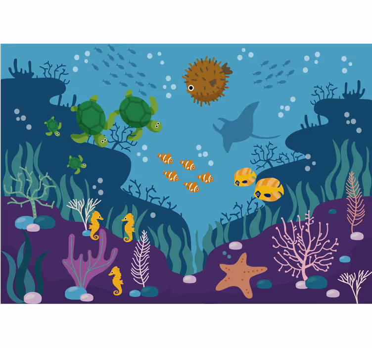 Kinder Fototapete Fische im Meer - TenStickers