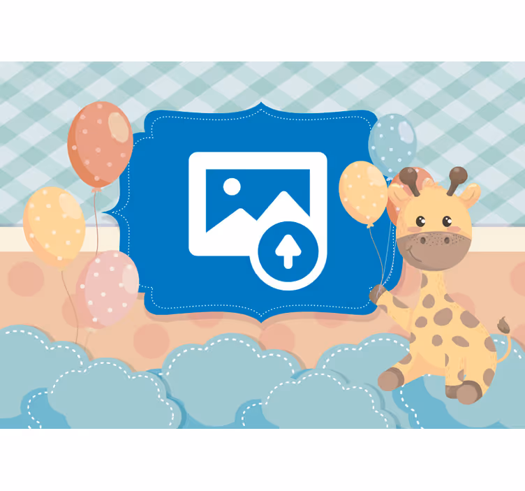Neugeborenes mit Giraffe Kinderzimmer Fototapete - TenStickers