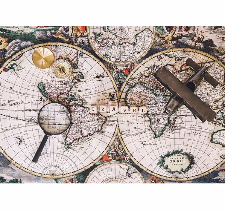 Fototapete Weltkarte Vintage Travel - TenStickers