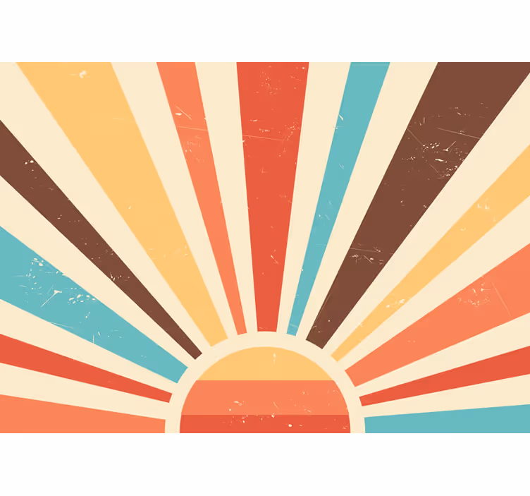 Fototapete 70's Sun Abstrakter vintage sonnenuntergang - TenStickers