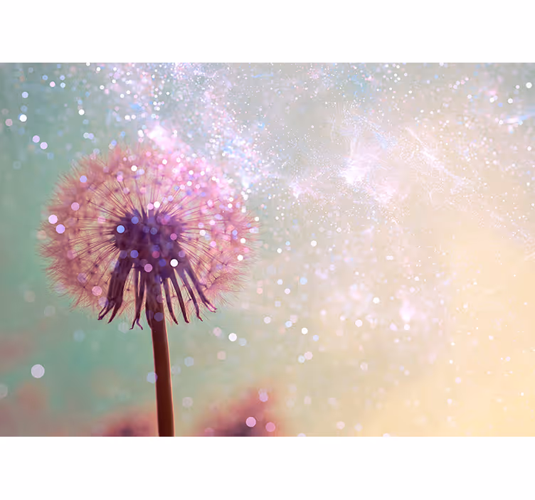 Tapete Wohnzimmer glänzende Pusteblume - TenStickers