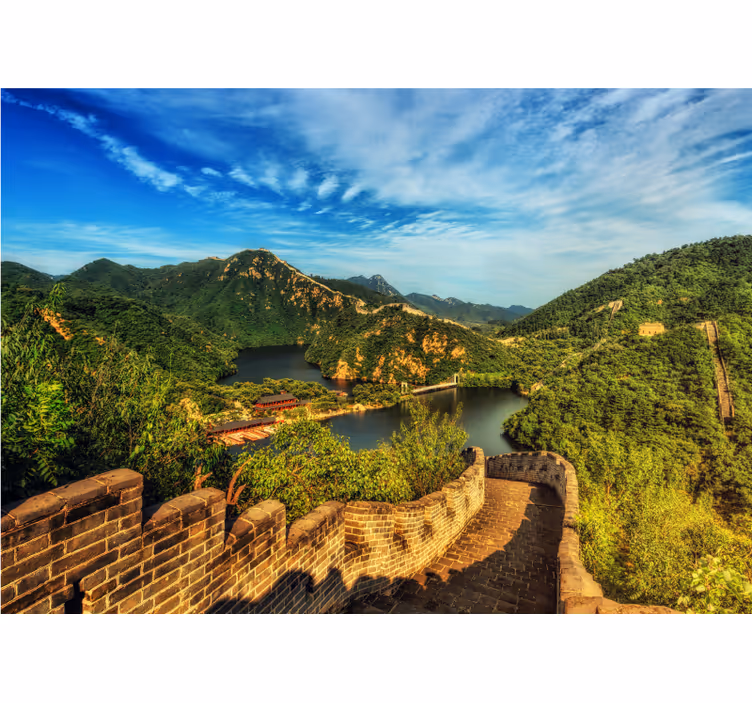 Fototapete landschaft große mauer aussicht - TenStickers