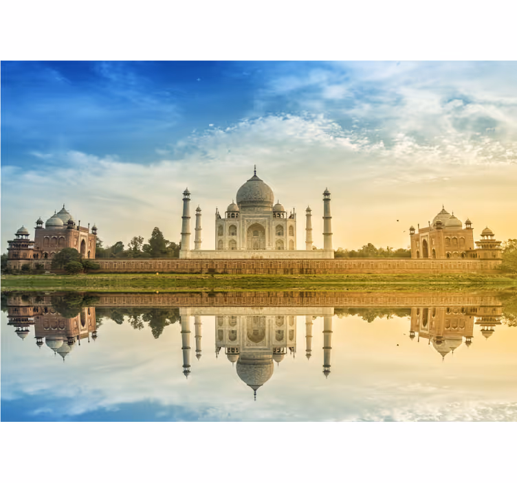 Fototapete städte taj mahal spiegelbild - TenStickers