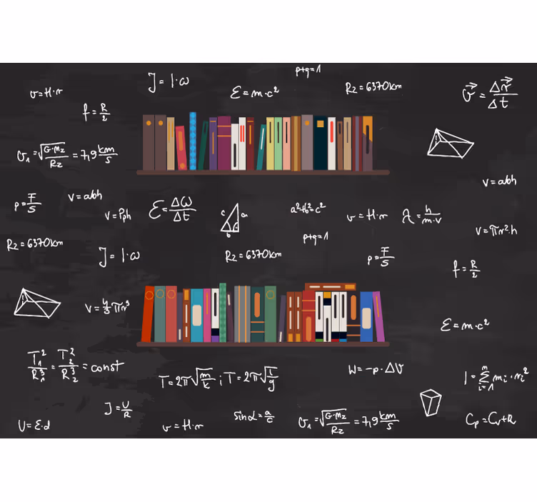 Fototapete Sprüche mathematische buchsammlung - TenStickers