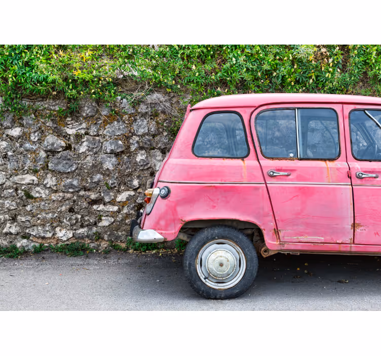 Fototapete Fahrzeuge rosa oldtimer - TenStickers