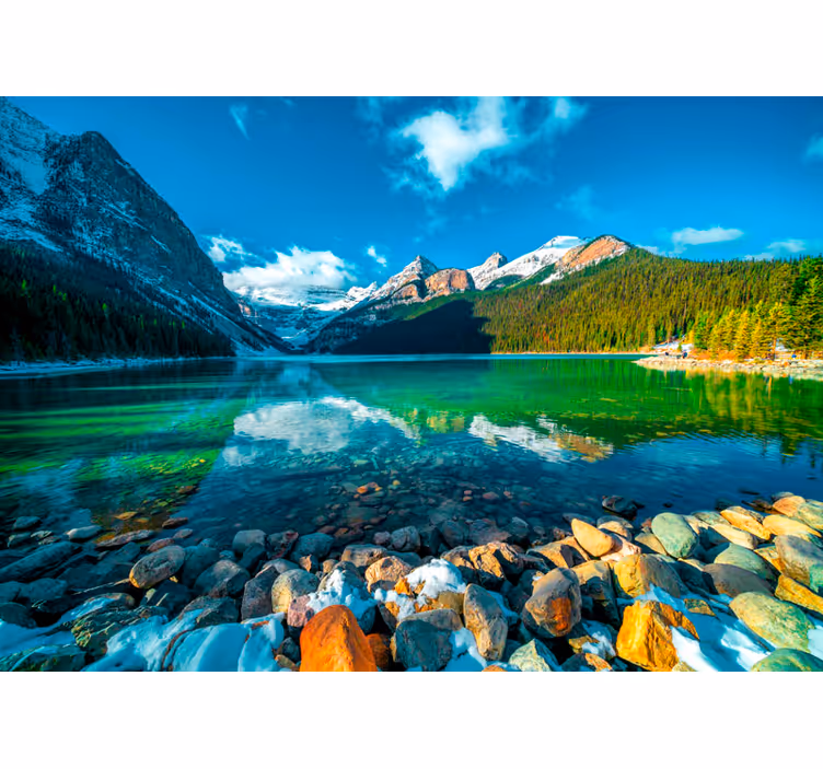 Fototapete Landschaft bergsee spiegelbild - TenStickers