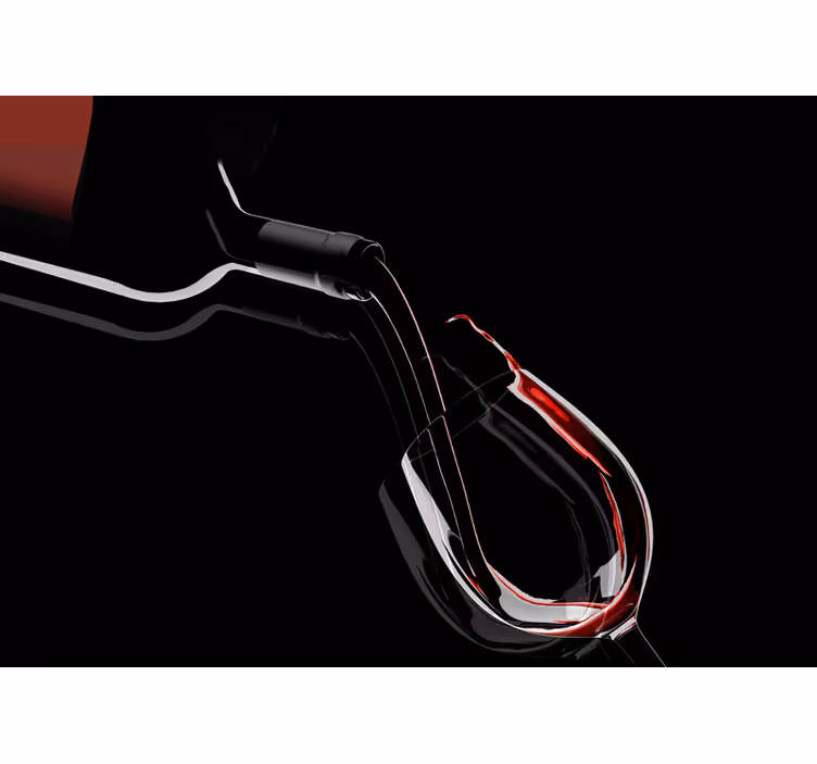 Fototapete 3D Flasche wein einschenken - TenStickers