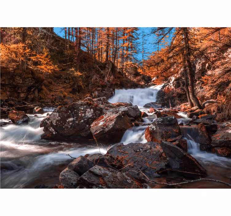 Fototapete berge herbstfluss - TenStickers