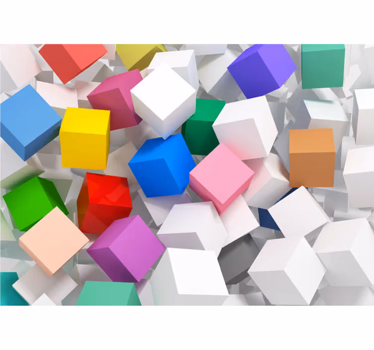 Fototapete abstrakt mit bunten geometrischen formen - TenStickers