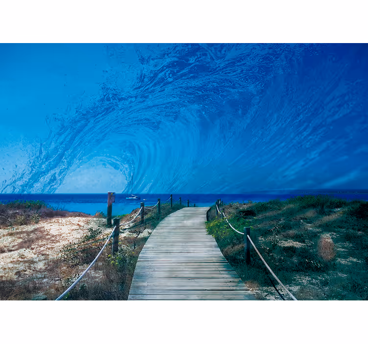 Fototapete Wohnzimmer Weg zum meer - TenStickers