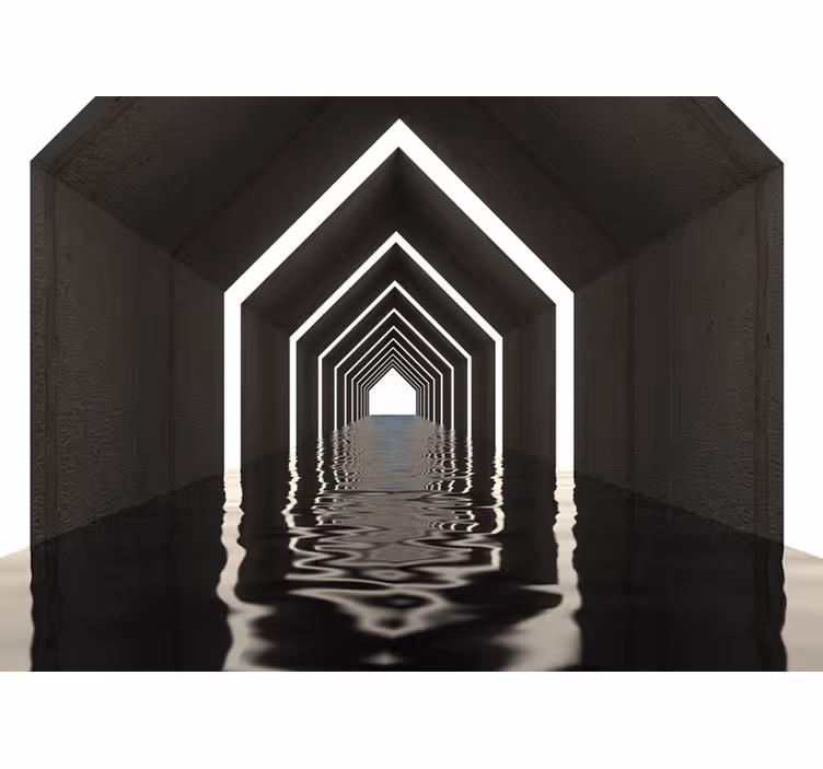 Fototapete 3D reflektierende tunnelperspektive - TenStickers