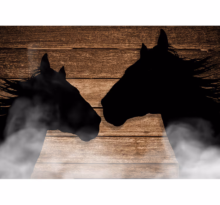 Fototapete Tiere pferd silhouette begegnung - TenStickers
