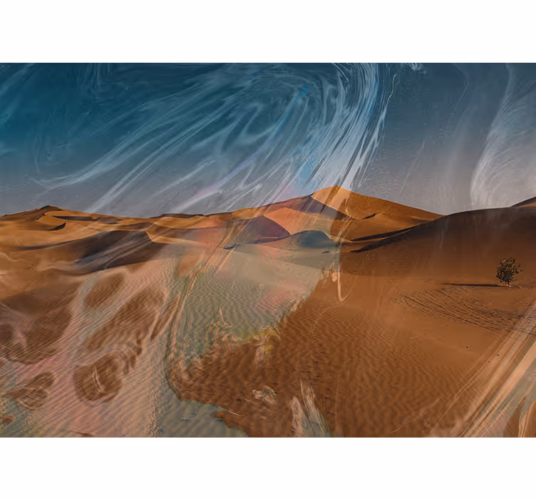 Fototapete Wüste goldene sandlandschaft - TenStickers