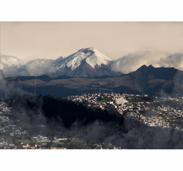 Fototapete Berge schneebedeckte bergblick - TenStickers