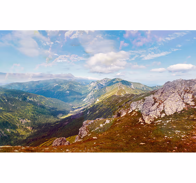 Fototapete berge panoramaausblick - TenStickers