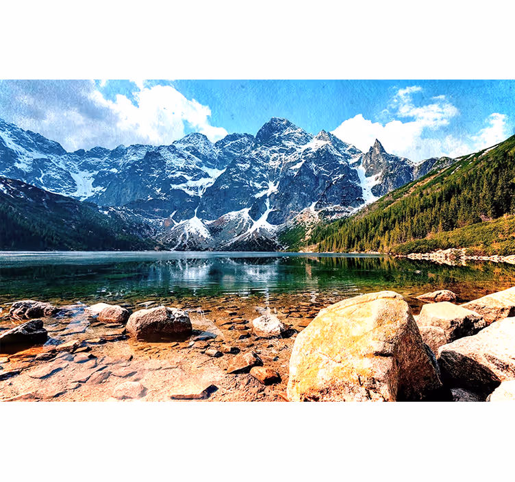 Fototapete Landschaft bergsee reflektierende ansicht - TenStickers