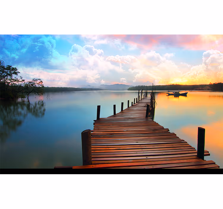 Fototapete landschaft ruhiger wasserweg - TenStickers