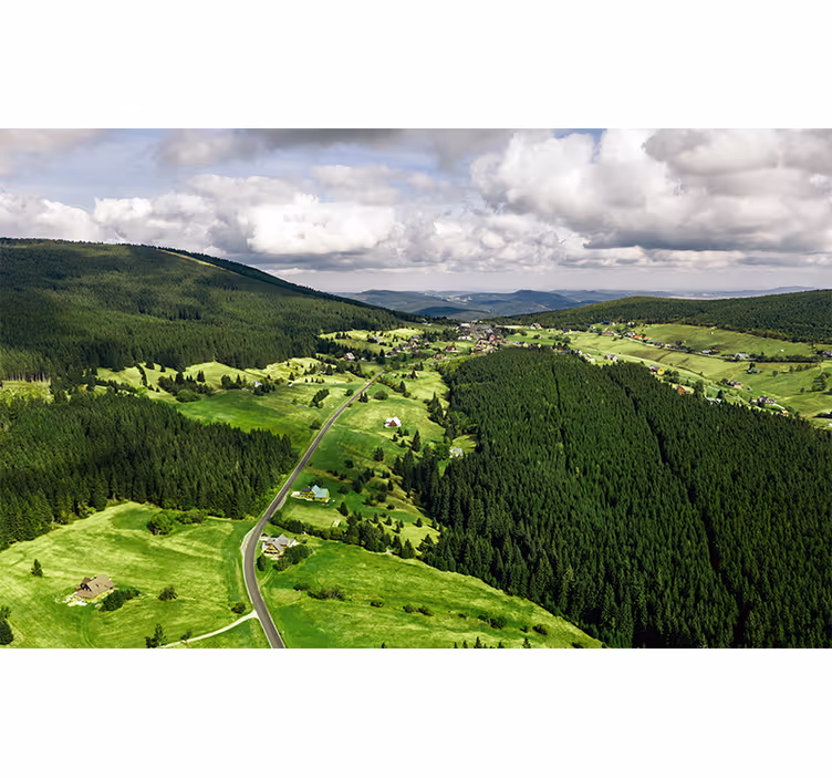 Fototapete Landschaft üppige grüne hügel - TenStickers