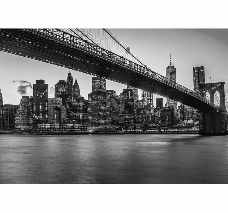Fototapete Städte und Länder East river schwarz-weiß-töne - TenStickers