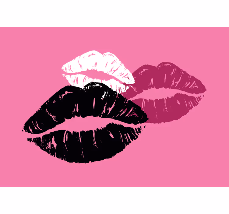 Fototapete Liebe kuss-abdruck-kunst - TenStickers