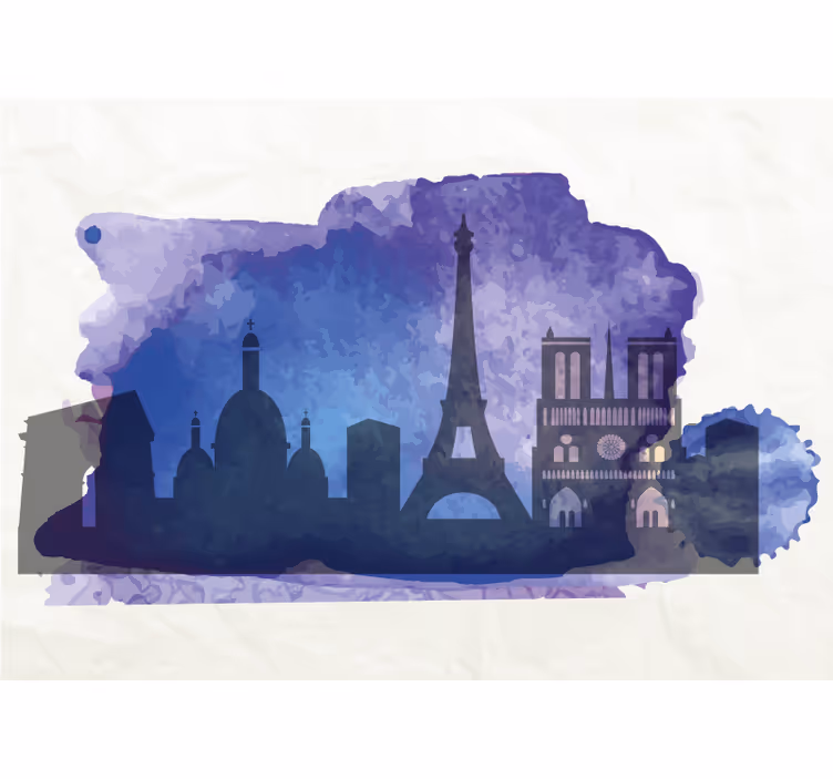 Fototapete Städte pariser skyline-silhouette - TenStickers