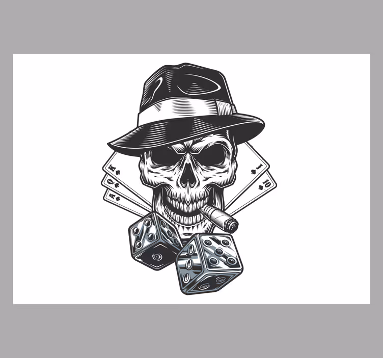 Fototapete musik totenkopf mit würfeln - TenStickers
