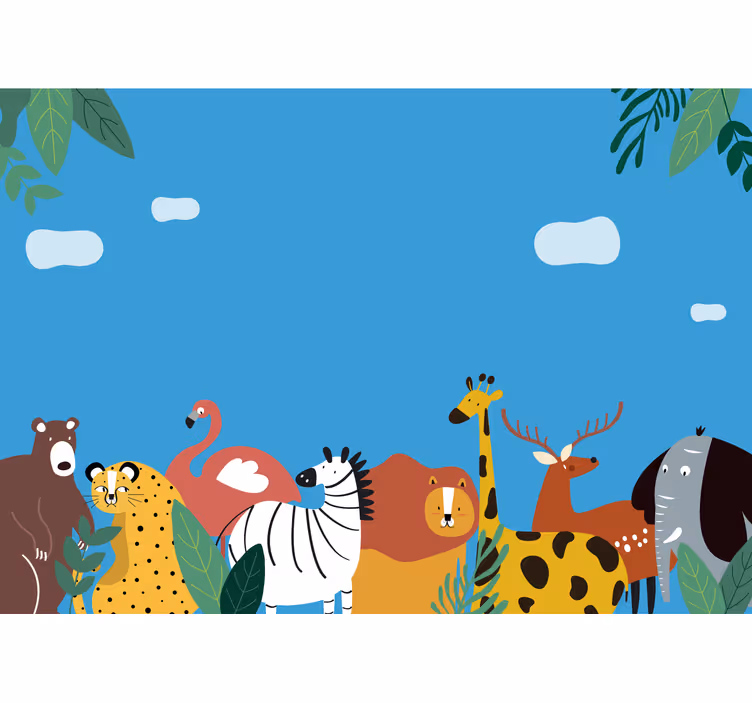 Fototapete Tiere bunte tierparade - TenStickers