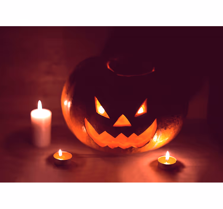 Fototapete Halloween gruseliges kürbisglühen - TenStickers