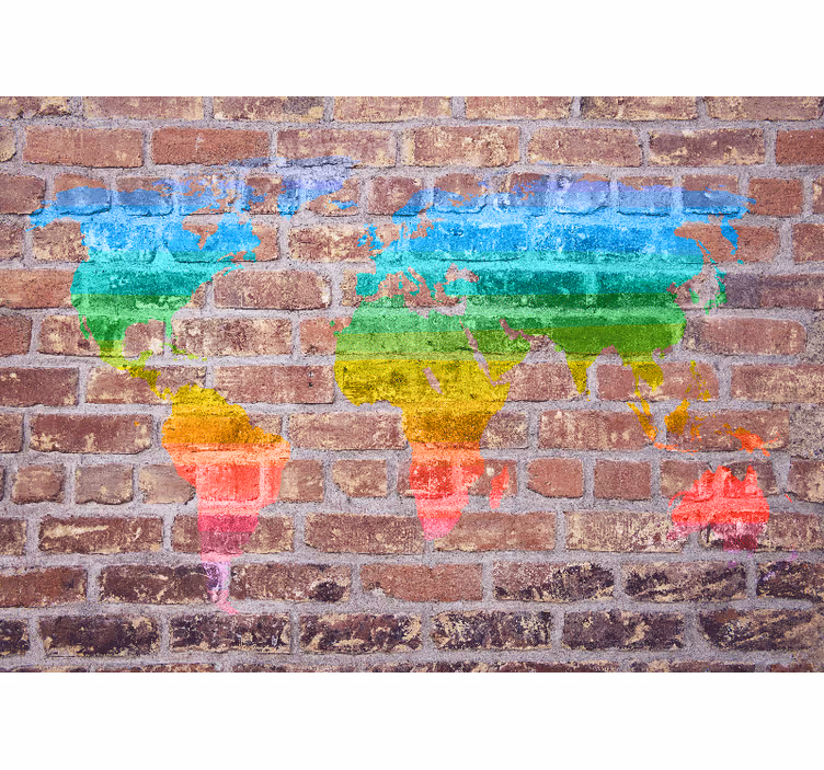 Fototapete weltkarte farbenfrohe geografische darstellung - TenStickers