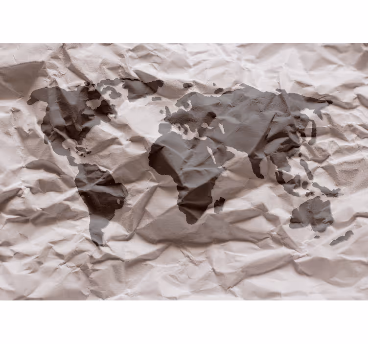 Fototapete Weltkarte geographischer weltumriss - TenStickers