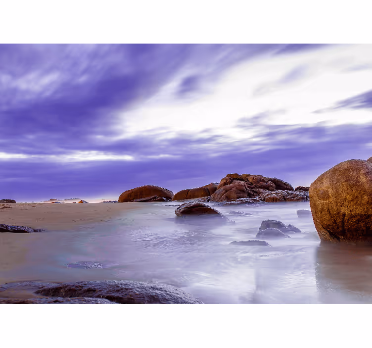 Fototapete berge und felsiger strandlandschaft - TenStickers